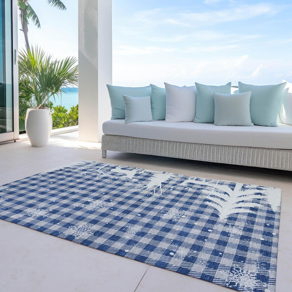 Dalyn Rug Company Wonderland WN32 3&#39; x 5&#39; Blue Indoor/Outdoor Area Rug, , large