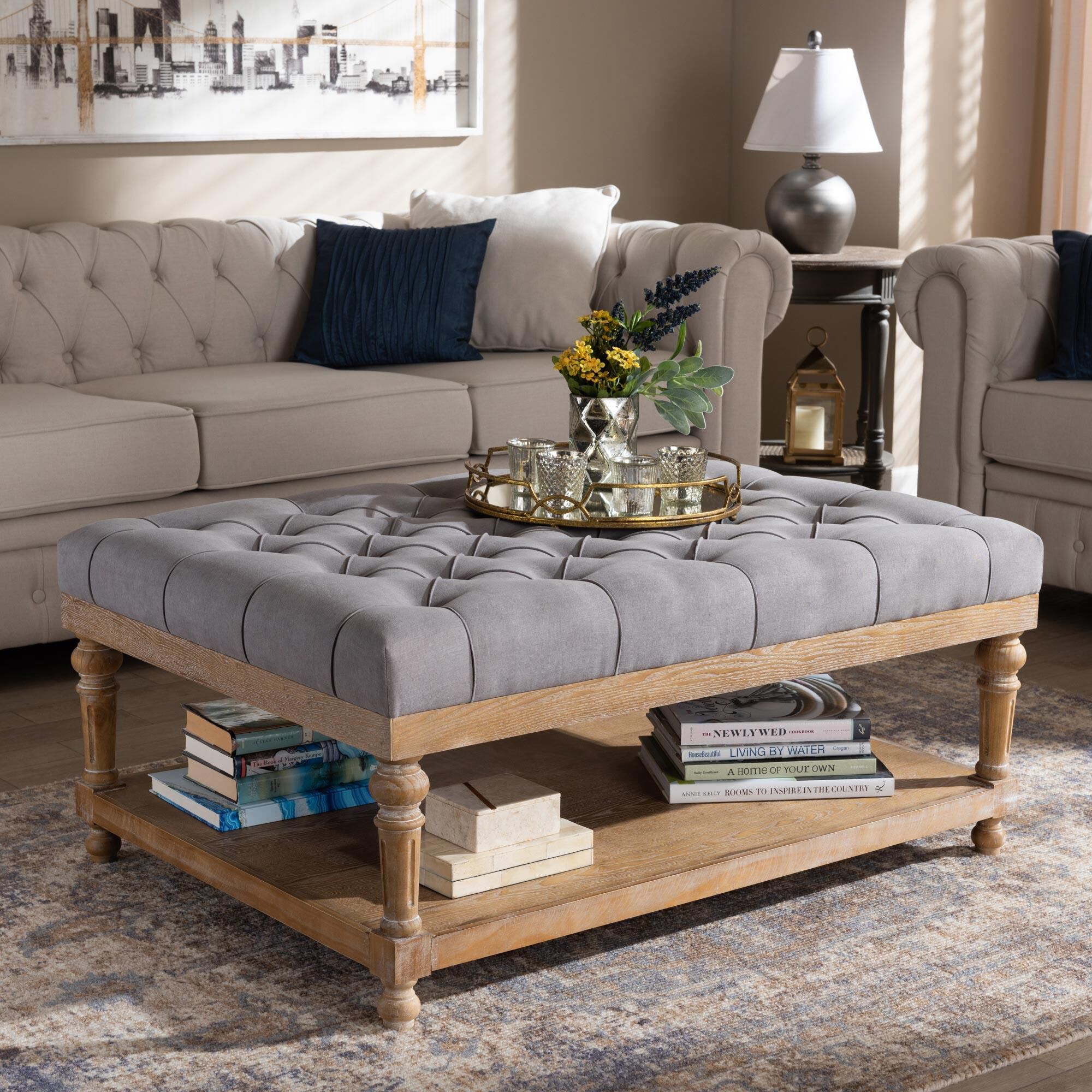 Baxton Studio Lindsey Cocktail Ottoman - Thumbnail 5