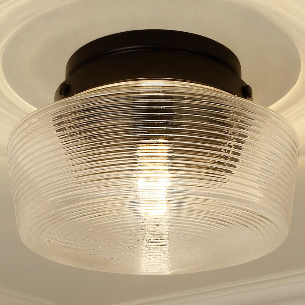 Golden Lighting Holloway 1-Light Flush Mount in Matte Black, , large