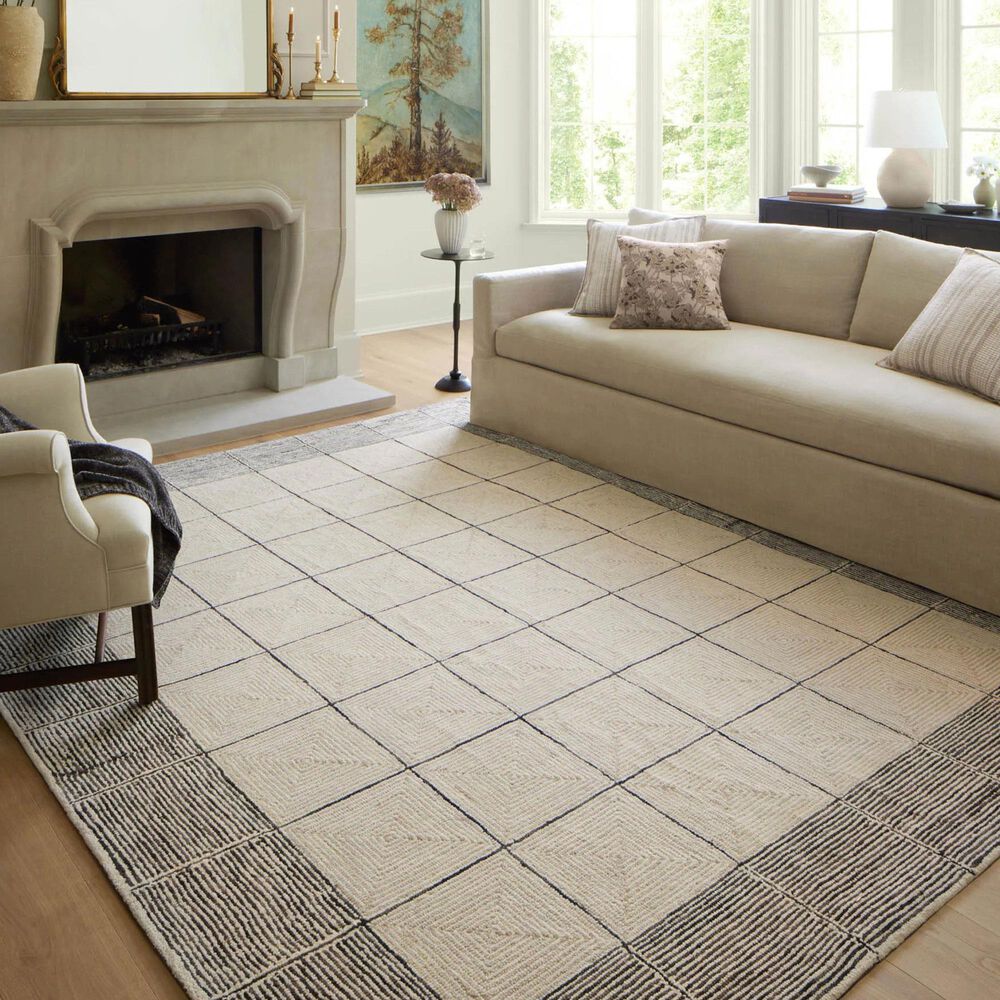 Chris Loves Julia x Loloi Francis 3&#39;6&quot; x 5&#39;6&quot; Cream and Black Area Rug, , large