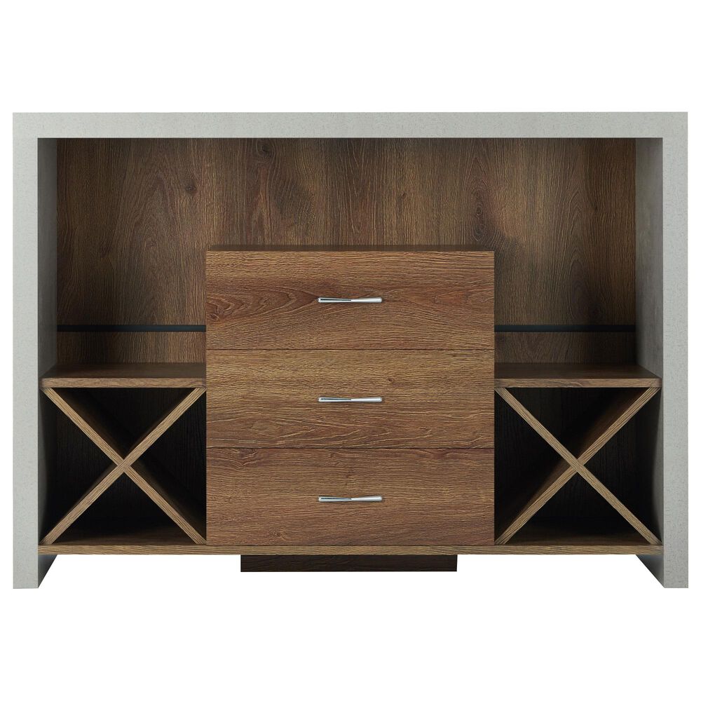 Furniture of America Wilson Buffet in Distressed Walnut, , large