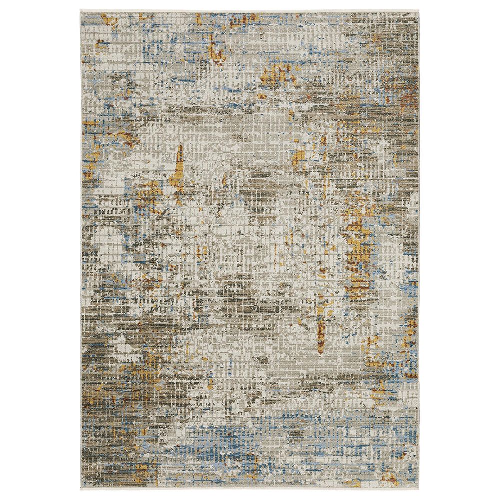 Oriental Weavers Bauer Stressed Abstract 6"7" x 9"6" Beige Area Rug, , large