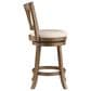 Office Star Products Miller Swivel Counter Stool with Linen Cushion Seat in Medium Oak, , large