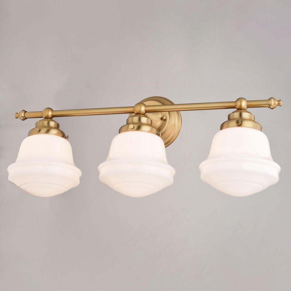 Vaxcel Huntley 3-Light Bathroom Vanity in Natural Brass, , large