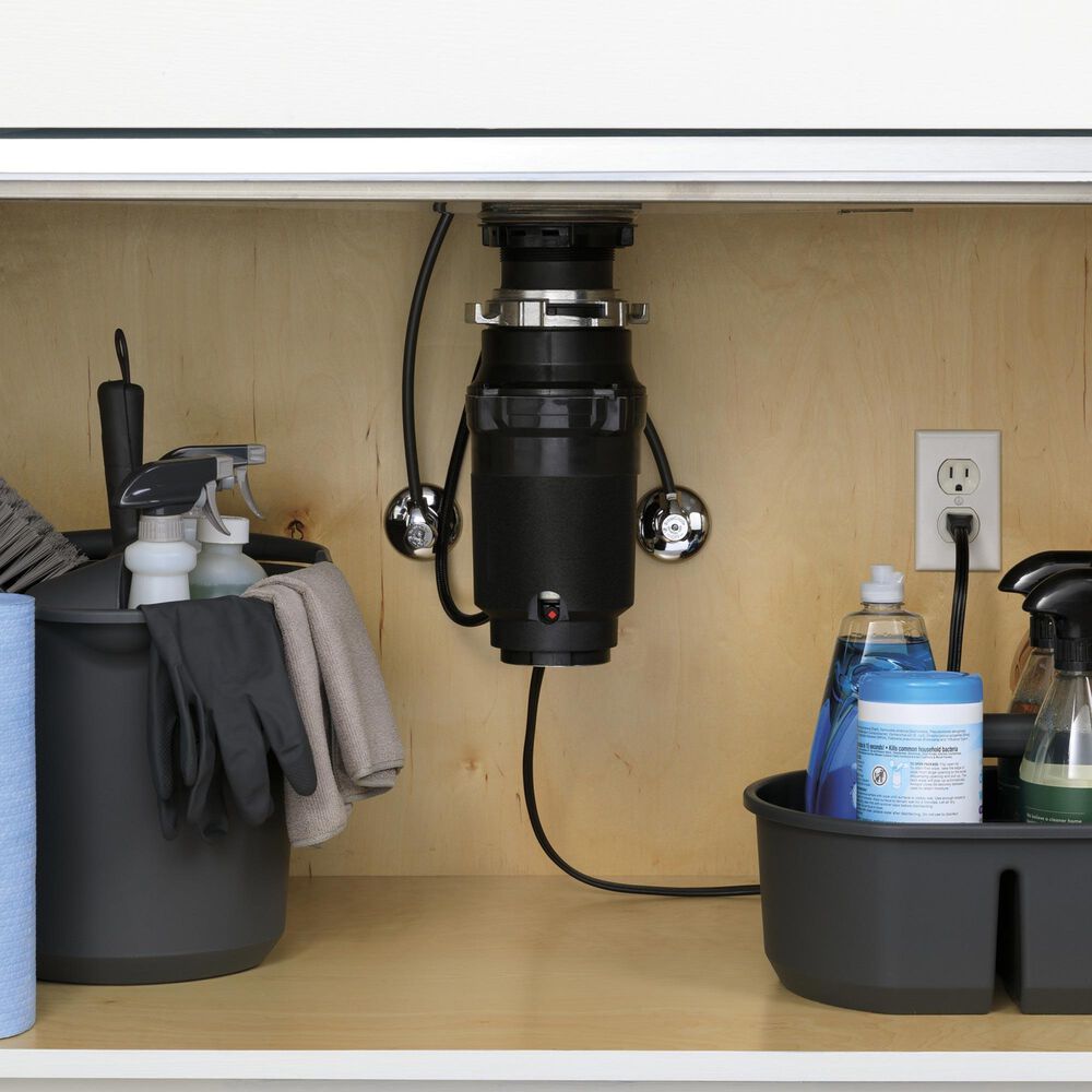 GE Appliances 1/3 HP Continuous Feed Garbage Disposer in Black, , large