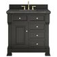 James Martin Vanities Brookfield 36" Single Bathroom Vanity in Black Onyx with 3 cm Parisien Bleu Quartz Top and Rectangular Sink, , large