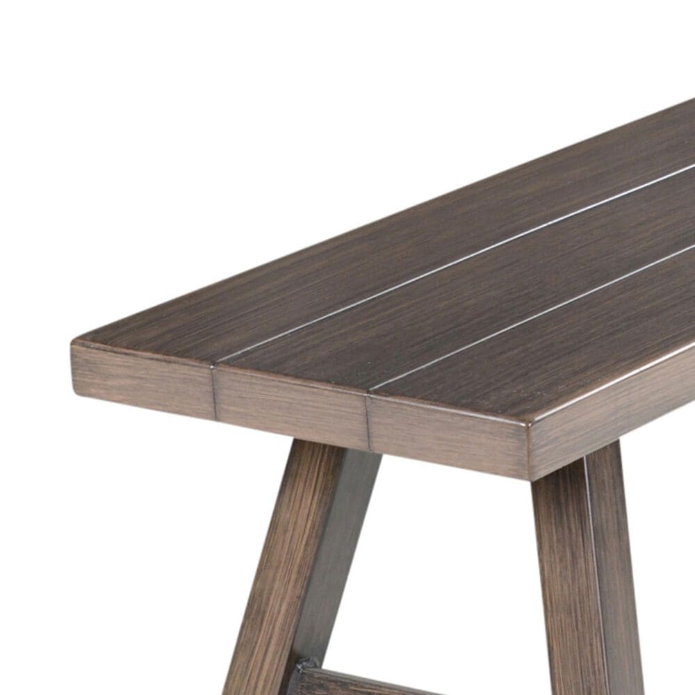Steve Silver Marina Patio Backless Bench in Dark Walnut, , large