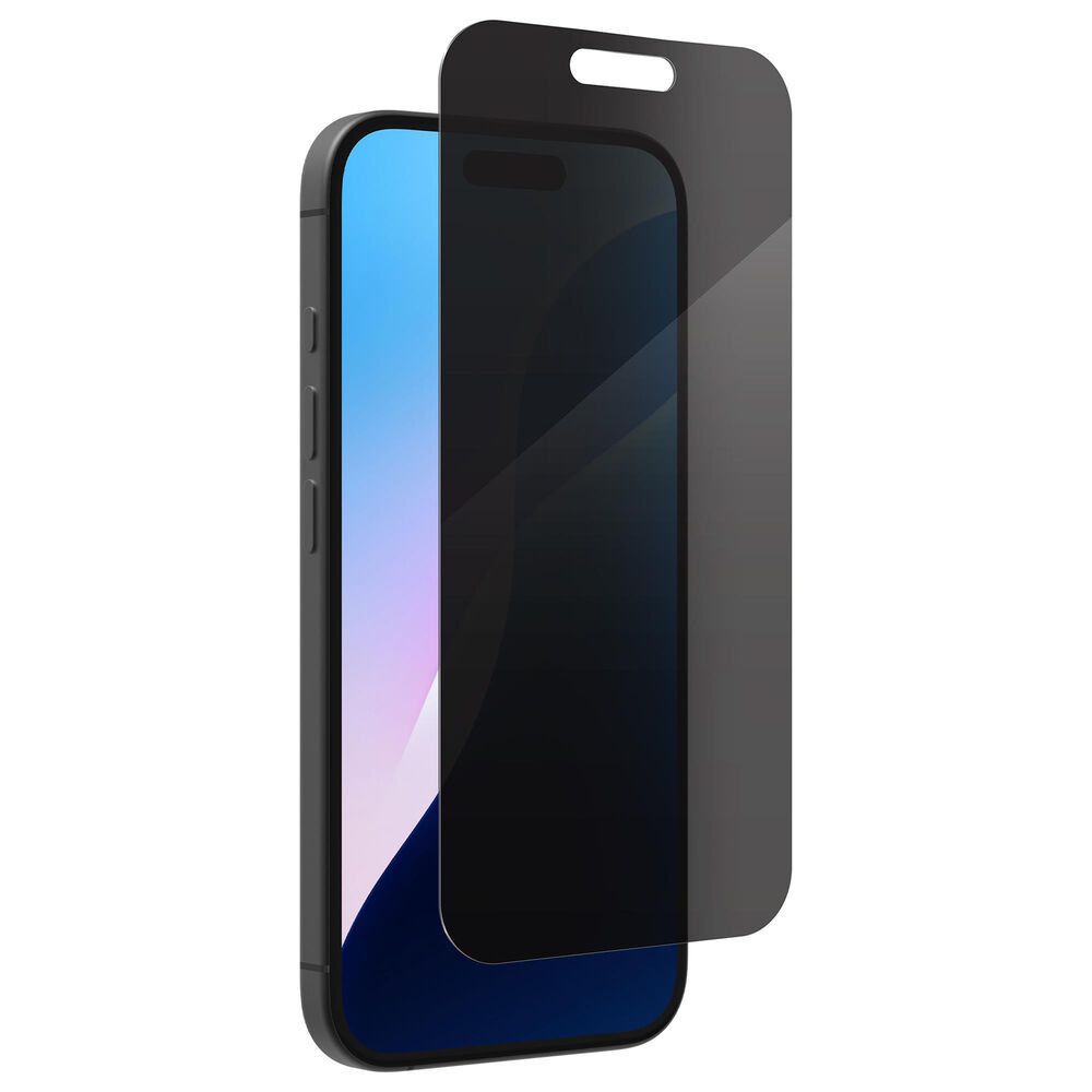 Zagg Invisible Shield Glass Elite Privacy Screen Protector for Apple iPhone 16/15 in Clear, , large