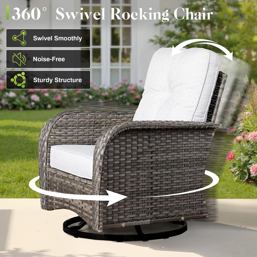 HOMLUX 8-Piece Patio Conversation Set in Gray, , large