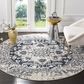 Safavieh Madison MAD603D 9" Round Cream and Navy Area Rug, , large
