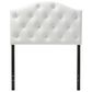 Baxton Studio Twin Upholstered Button Tufted Headboard in White, , large