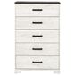 Ashley Shawburn 5-Drawer Chest in Whitewash and Charcoal Gray, , large