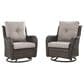 Sunwell Garden Patio Swivel Rocker Chair with Brown Rattan in Gray (Set of 2), , large