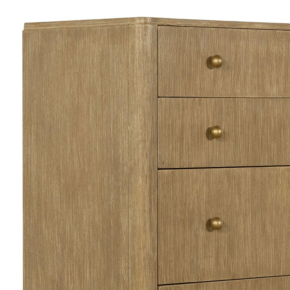 Pacific Landing Arini 5-Drawer Chest in Sand Wash and Aged Brass, , large