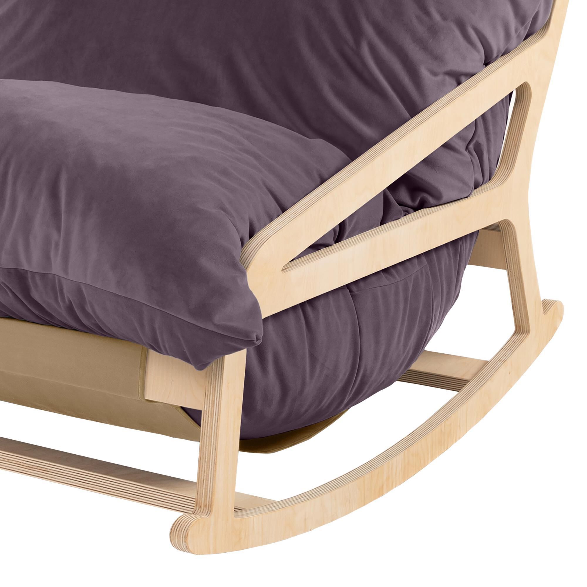 Jaxx Saxx Lush Velvet Bean Bag Rocking Chair in Purple