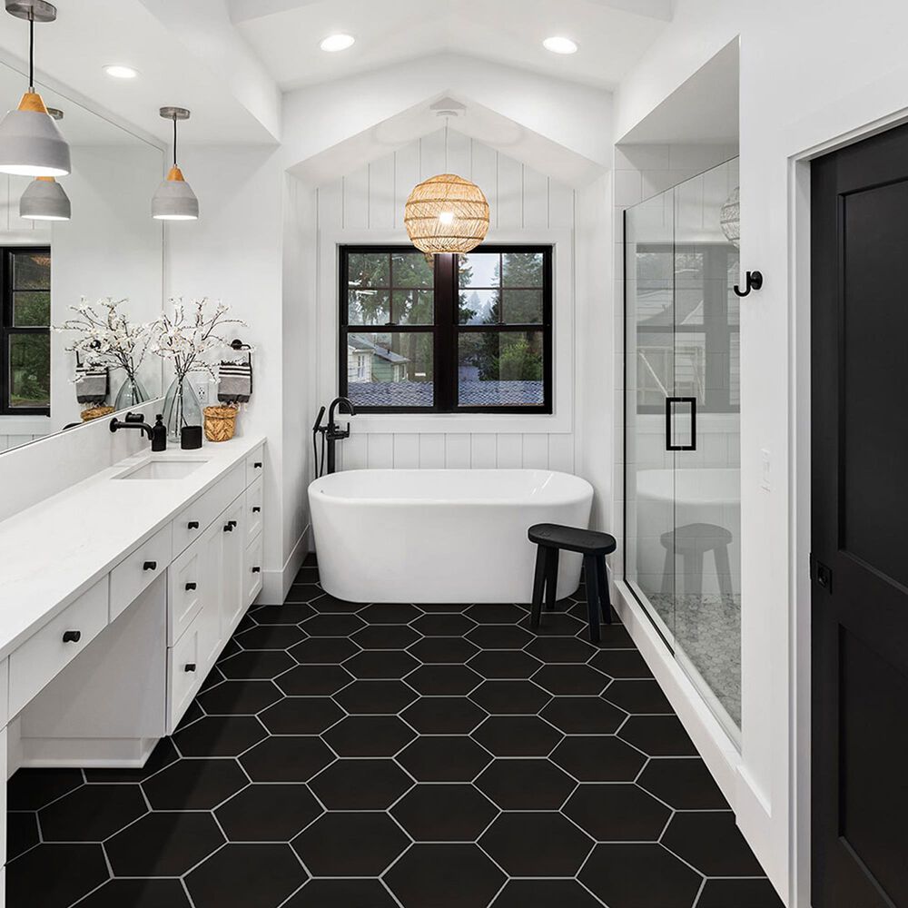 MS International Hexley Graphite 9&quot; x 10&quot; Porcelain Mosaic Sheet, , large