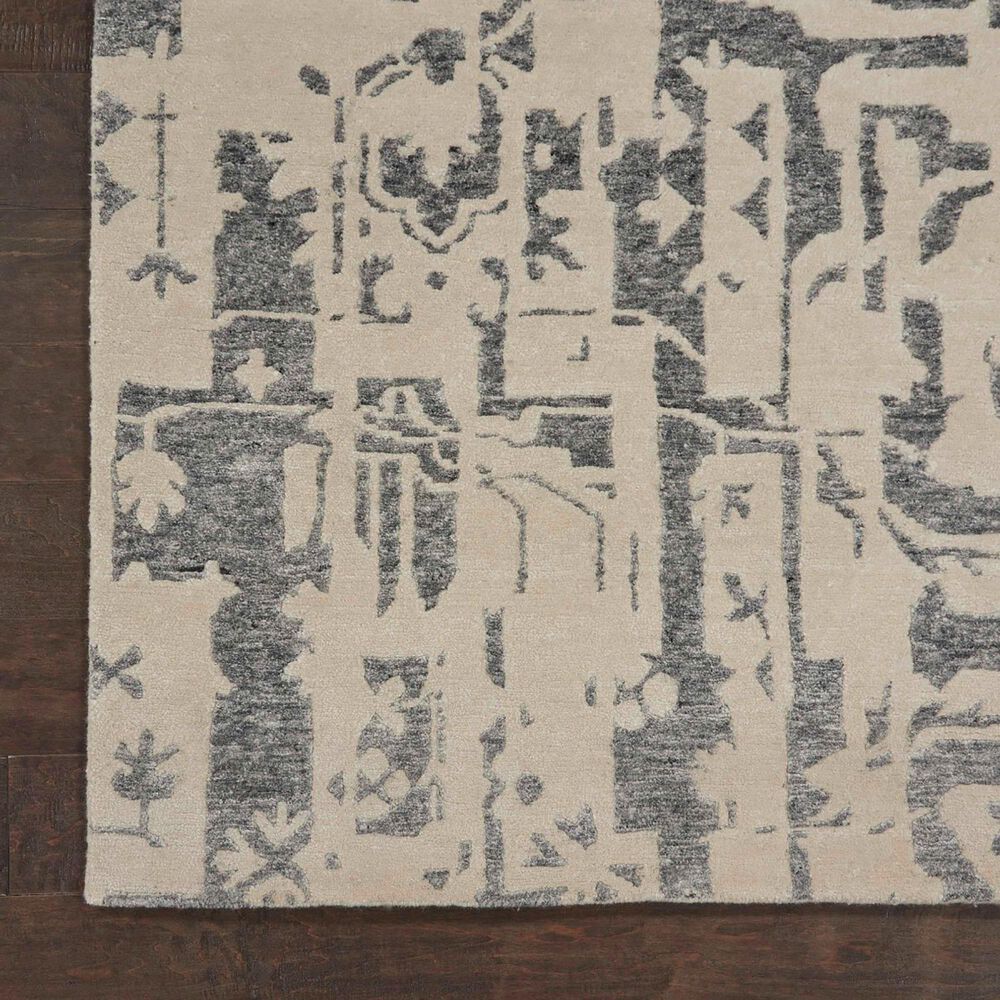 Nourison Silk Shadows 2&#39; x 3&#39; Ivory and Grey Area Rug, , large