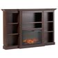 Walker Edison Cullen 70" Electric Fireplace with Mantel and Shelves in Brown, , large