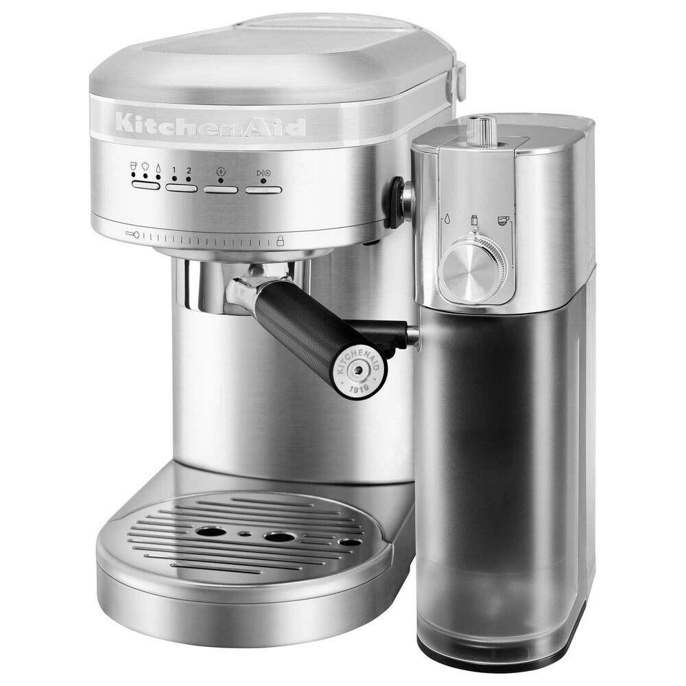 KitchenAid 47 Oz Semi-Automatic Espresso Machine in Brushed Stainless Steel, , large