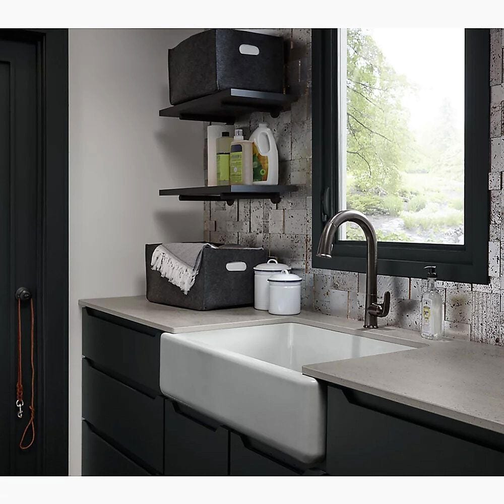 Kohler Whitehaven 33&quot; Undermount Single-Bowl Farmhouse Kitchen Sink in White, , large
