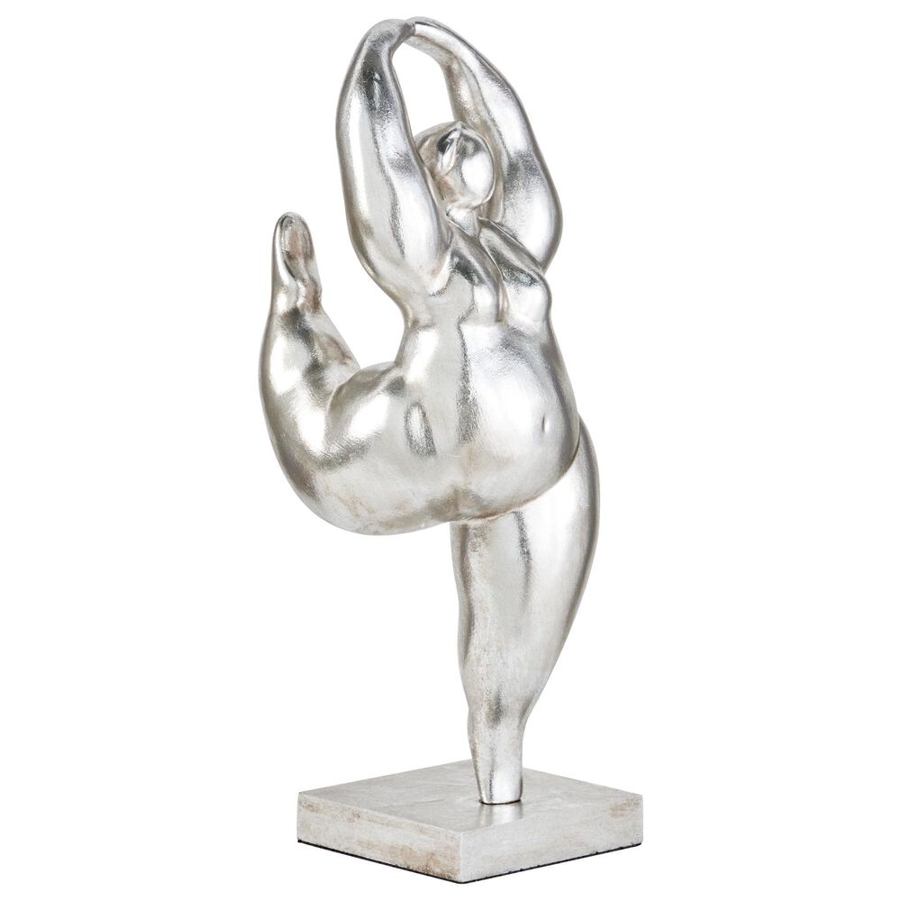 Maple and Jade 20" x 7" Dancing Women Sculpture in Silver, , large