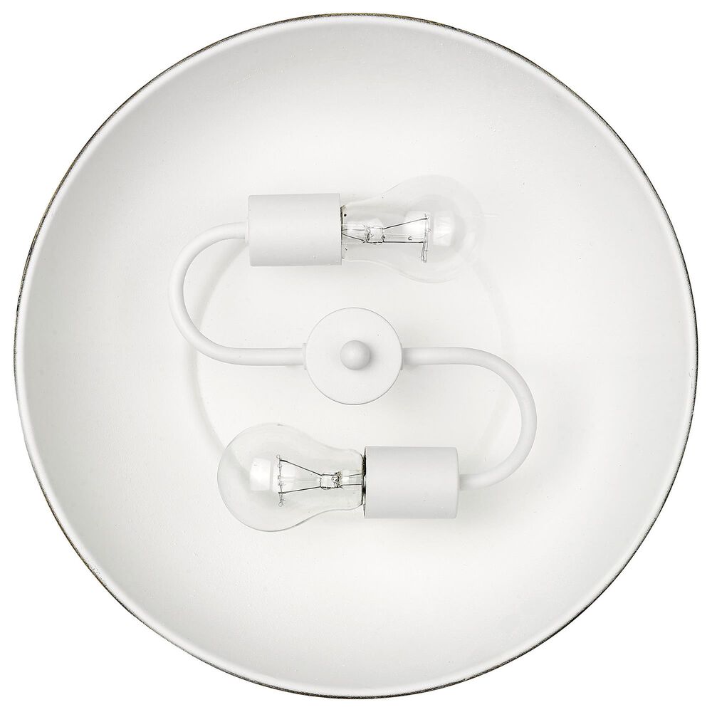 Golden Lighting Kinsley 2-Light Flush Mount with Antique Black Shade in Aged Galvanized Steel, , large