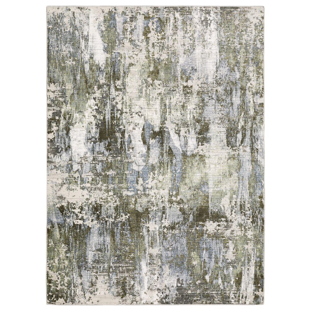 Oriental Weavers Caravan Grey Mystery 7"10" x 10"10" Green and Blue Area Rug, , large