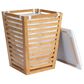 Household Essentials Slatted Hamper with Cushioned Lid and Removable Bag in Natural, , large