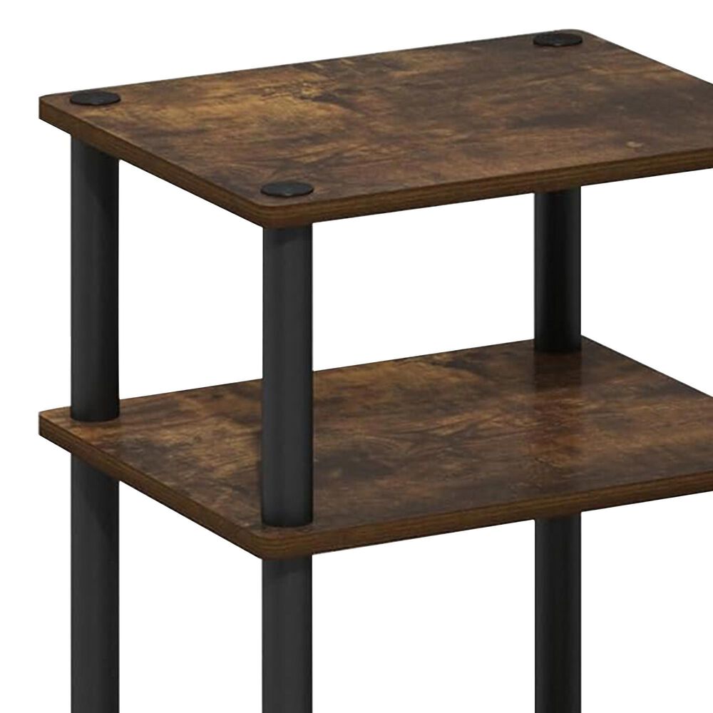 HOMLUX 3-Tier Turn-N-Tube End Table in Amber Pine and Black (Set of 2), , large