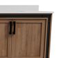 Lexora Home Ziva 84" Double Bathroom Vanity in Rustic Barnwood with 2 cm White Quartz Top and Rectangular Sinks, , large