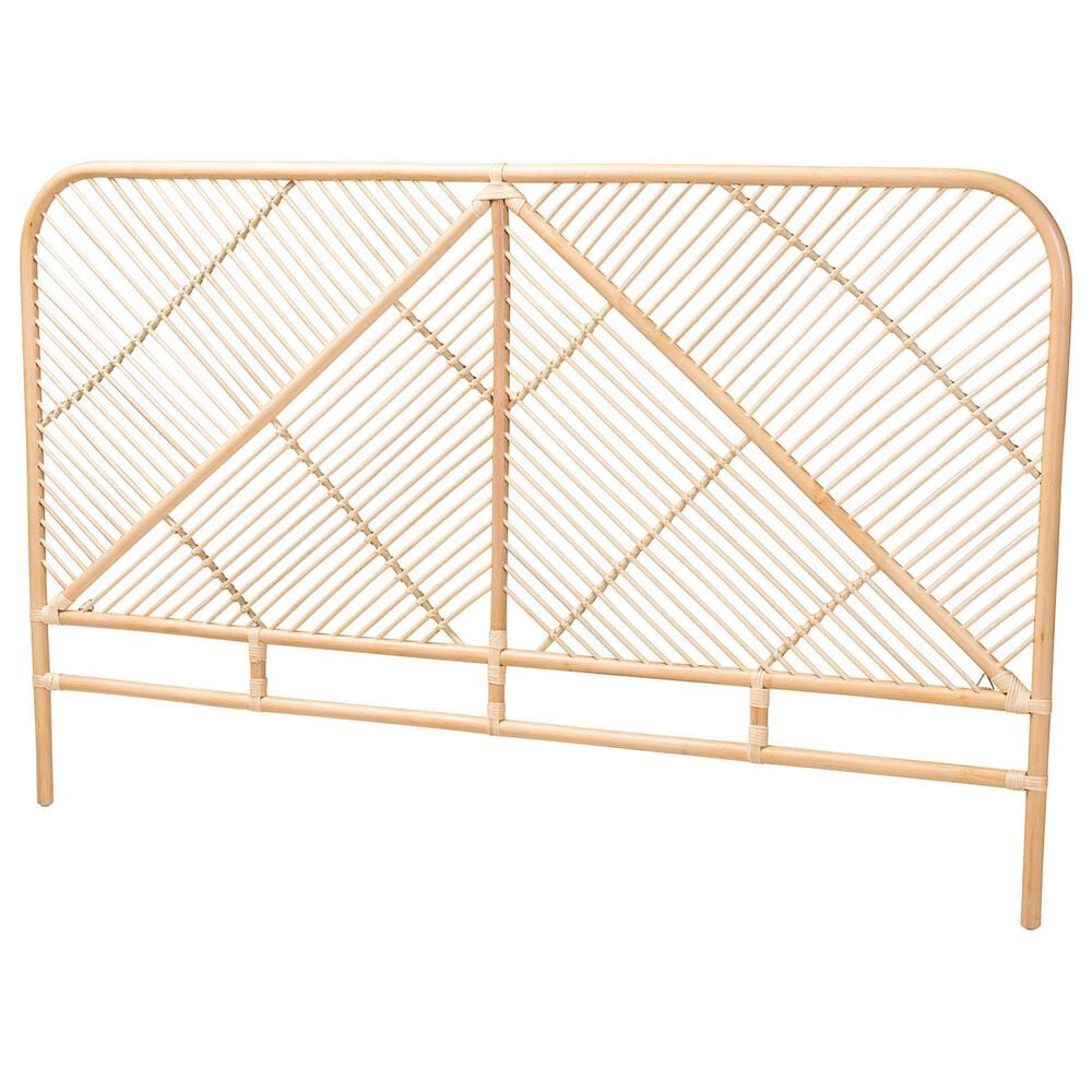 Baxton Studio Walid Rattan Queen Standalone Headboard in Natural Brown, , large