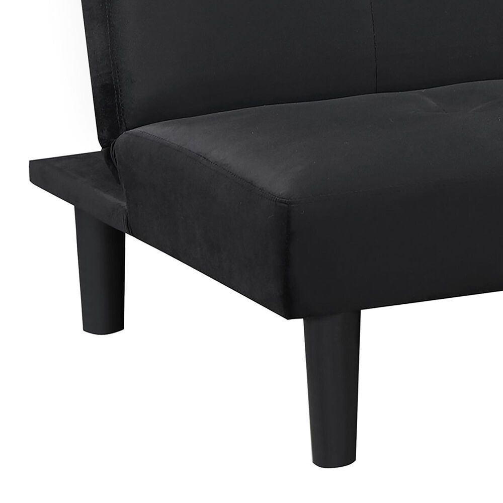 Pacific Landing Stanford Push Back Convertible Sofa Bed in Black, , large