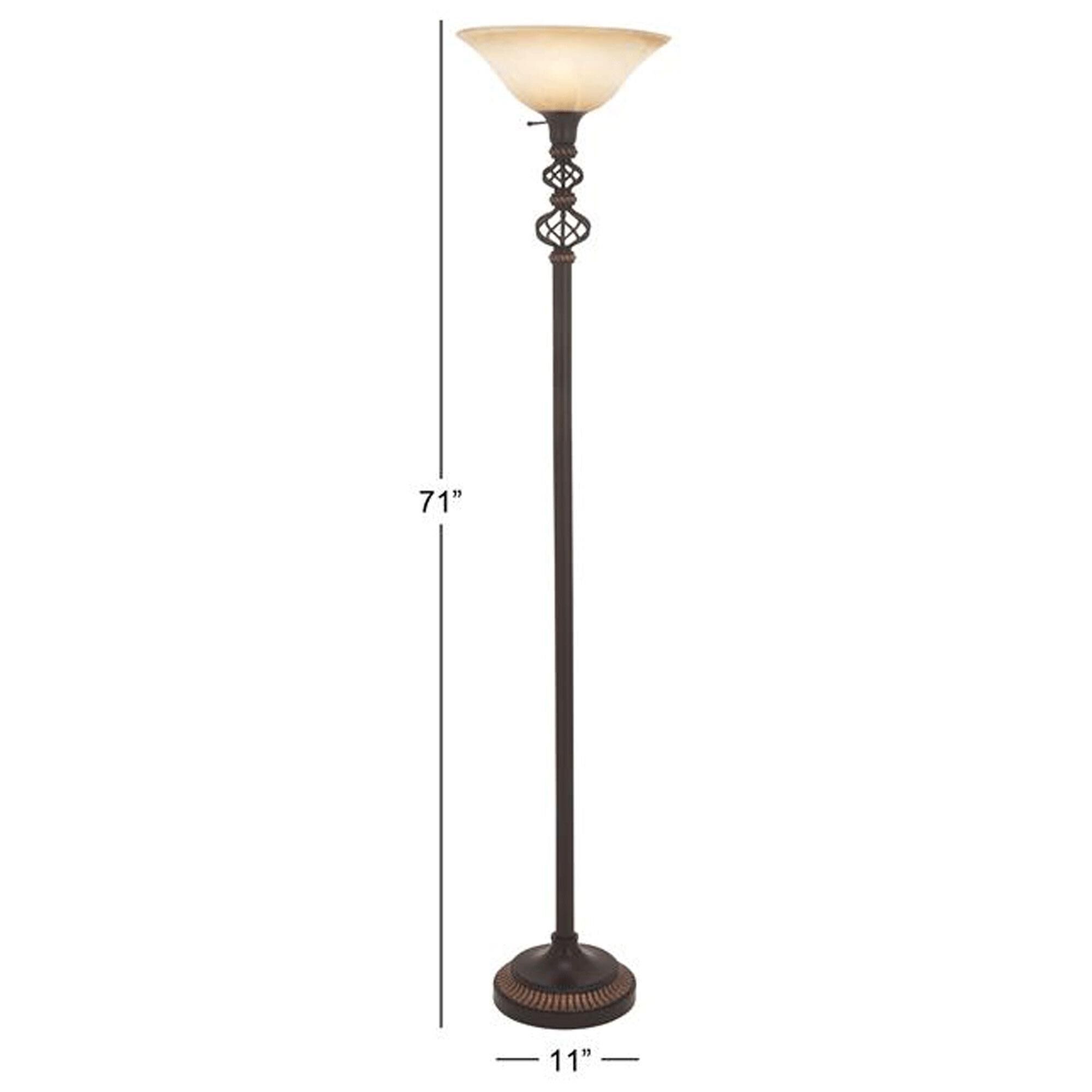 Maple and Jade Twisted Flourishes and Rings Floor Lamp in Matte Black