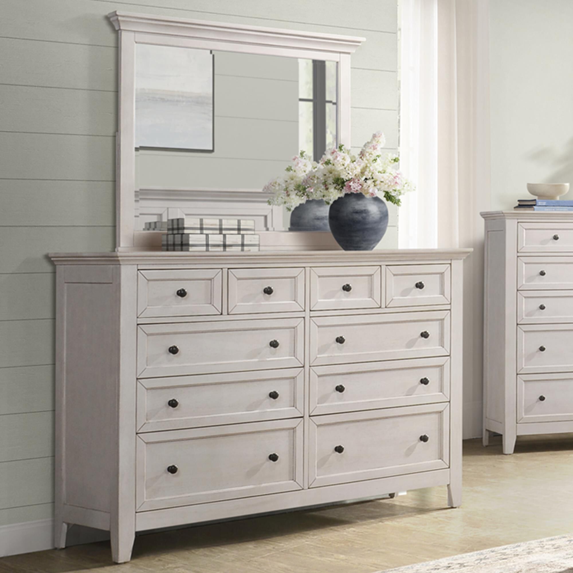 Hawthorne Furniture San Mateo 10-Drawer Dresser and Mirror in