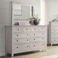 Hawthorne Furniture San Mateo 10-Drawer Dresser and Mirror in Rustic White, , large