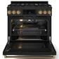 THOR KITCHEN Gordon Ramsay 6 Cu. Ft. 36" Professional Natural Gas Range with Bronze Handle Kit in Black, , large