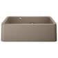 Blanco Ikon 33" Apron Double Bowl Farmhouse Sink with Low Divide in Truffle, , large