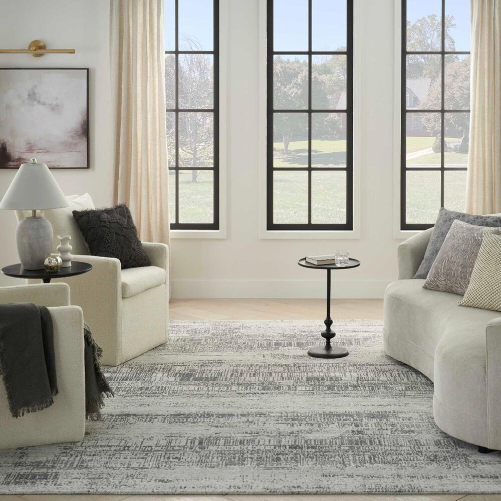 Nourison Harmony 9&#39;9&quot; x 13&#39;9&quot; Ivory and Charcoal Area Rug, , large