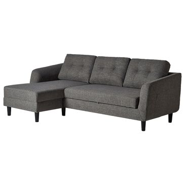 Moe"s Home Collection Belagio Left Facing Sofa Bed With Chaise in Dark Grey, , large