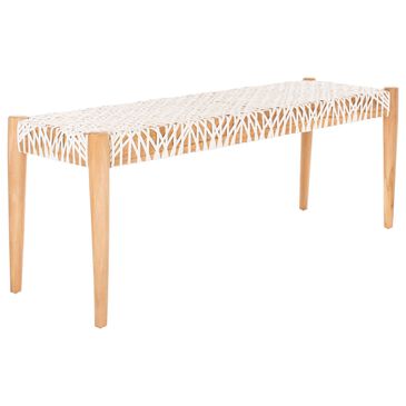 Safavieh Bandelier Bench with Off White Leather in Natural, , large