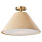 Adesso Hadley 1-Light Flush Mount with Light Brown Shade in Antique Brass, , large