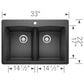 Blanco Diamond 33" Equal Double Dual Mount Kitchen Sink in Anthracite, , large