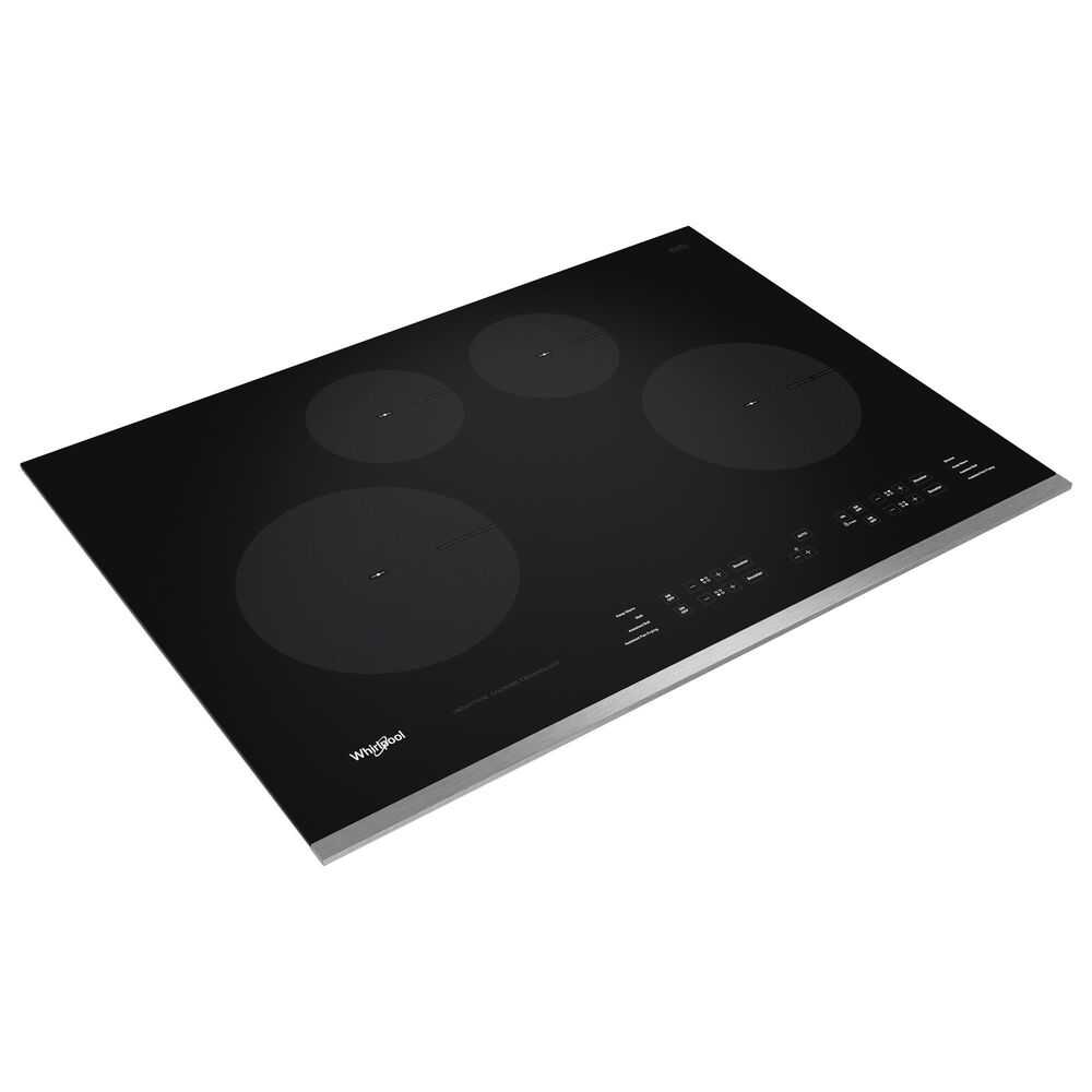 Whirlpool 30&quot; Electric touch Cooktop with 4 Elements in Black and Stainless Steel, , large