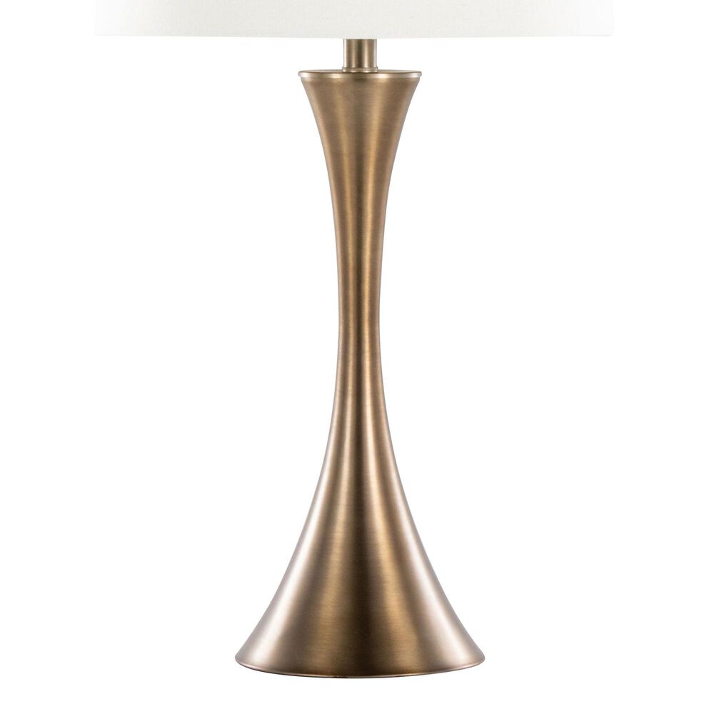 LumiSource Lenuxe 29" Metal Table Lamp with Off-White Linen Shade in Matte Golden Bronze (Set of 2), , large