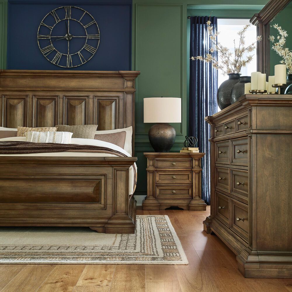 Millenium Frantanna Queen Panel Bed Dresser and Nightstand in Brown, , large