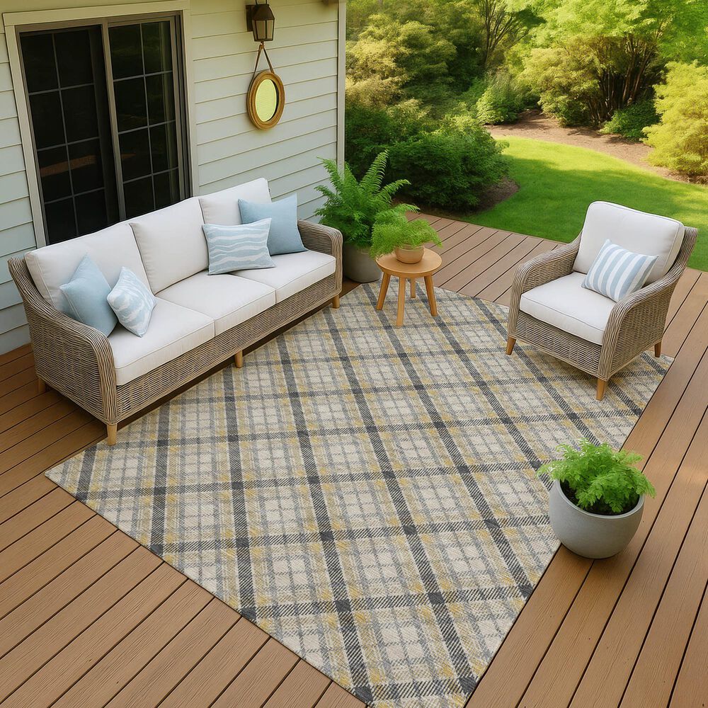 Dalyn Rug Company Soft Essentials Plaid Granite 8' x 10' Indoor/Outdoor Area Rug, , large