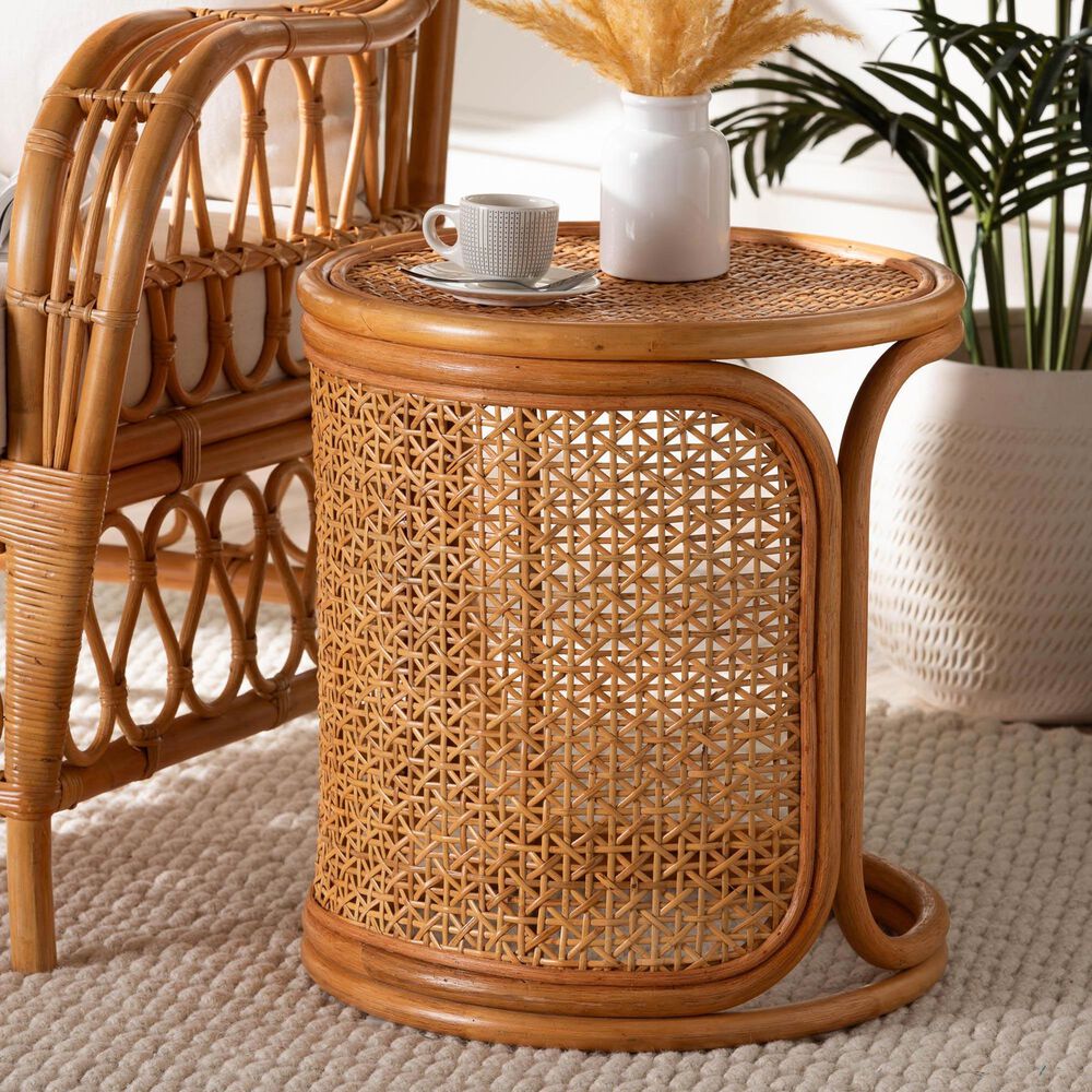Baxton Studio Eldon End Table in Light Honey, , large