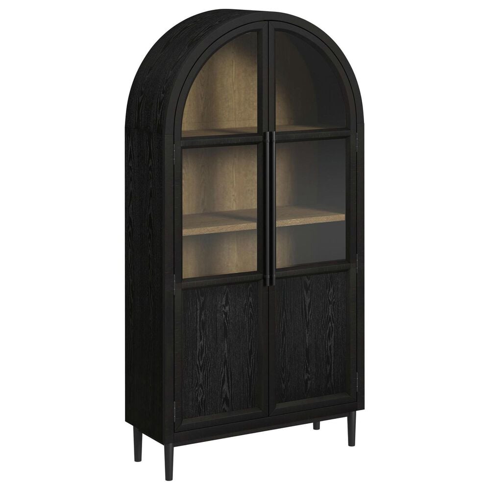 Mayberry Hill Taurus Bookcase in Flat Black and Weathered Oak, , large