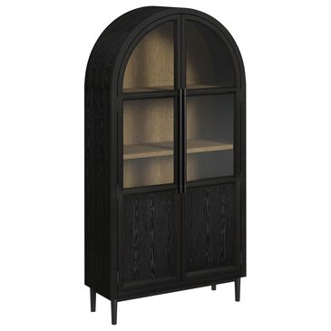 Mayberry Hill Taurus Bookcase in Flat Black and Weathered Oak, , large