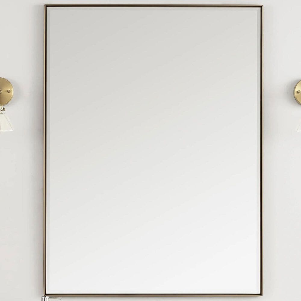 James Martin Vanities Rohe 30" Rectangular Mirror in Champagne Brass, , large